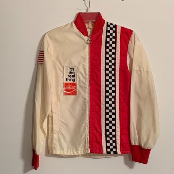 Vintage Coca Cola Checkered Racing Windbreaker - Picture 1 of 4